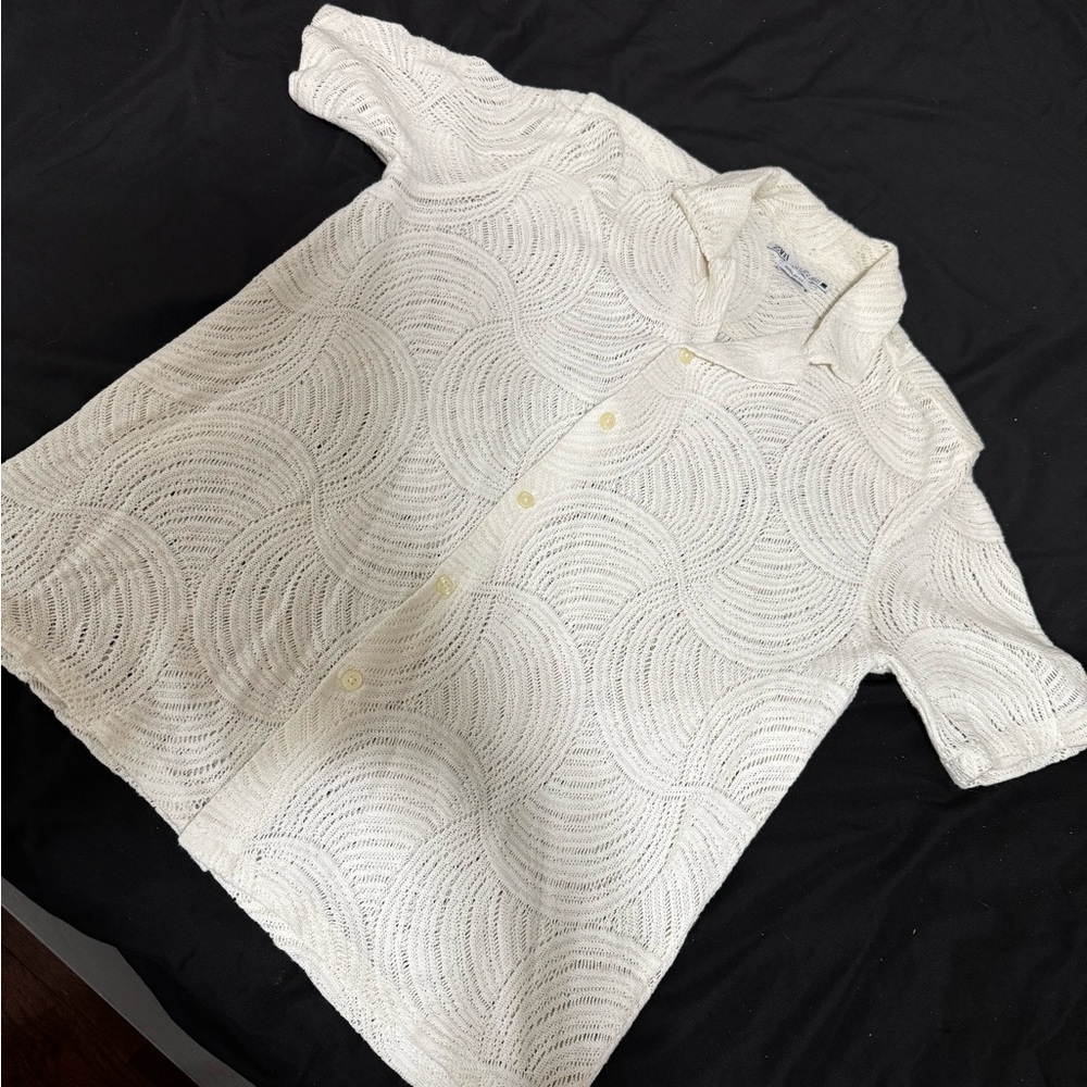 Zara knit lace button up sz small